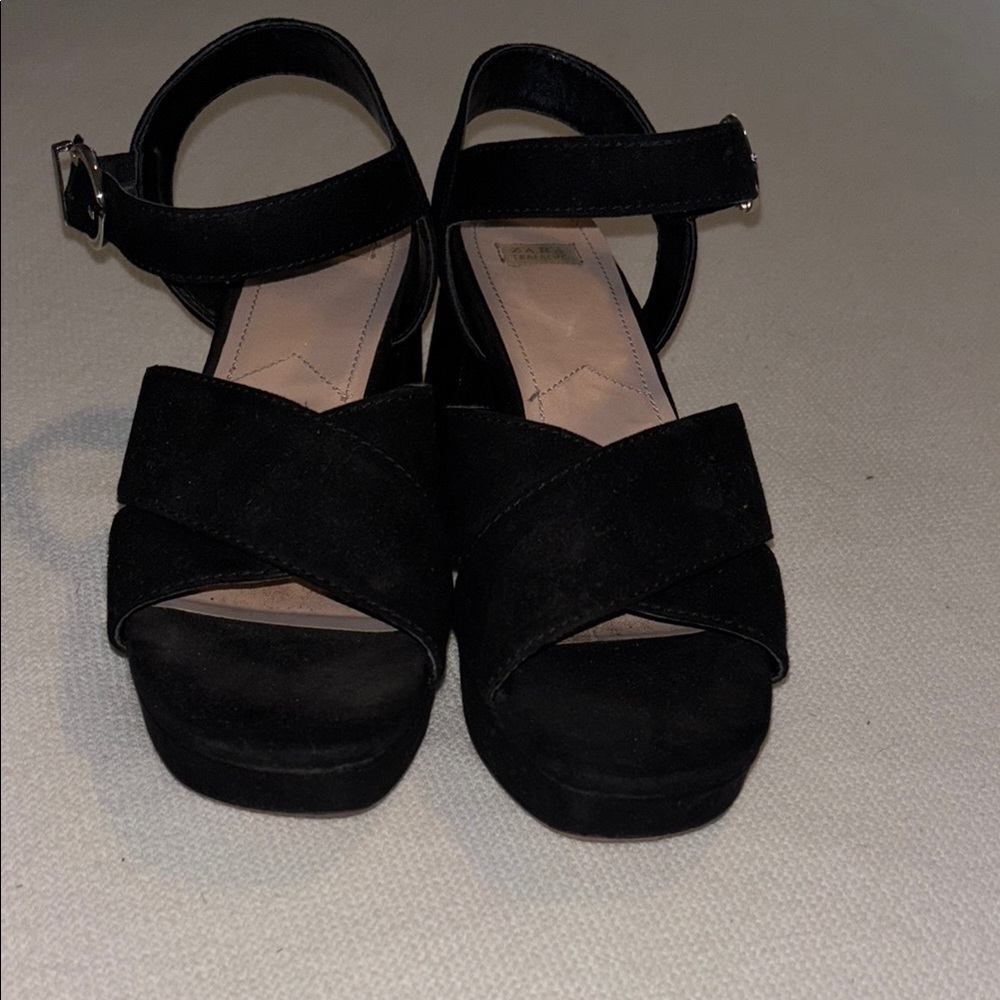 Zara Trafaluc Black Women's Sandals